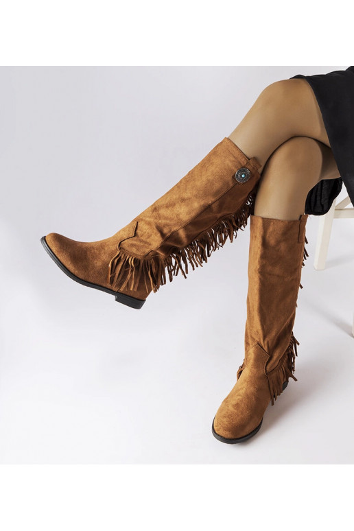 Braune Stiefel mit bezogenem...