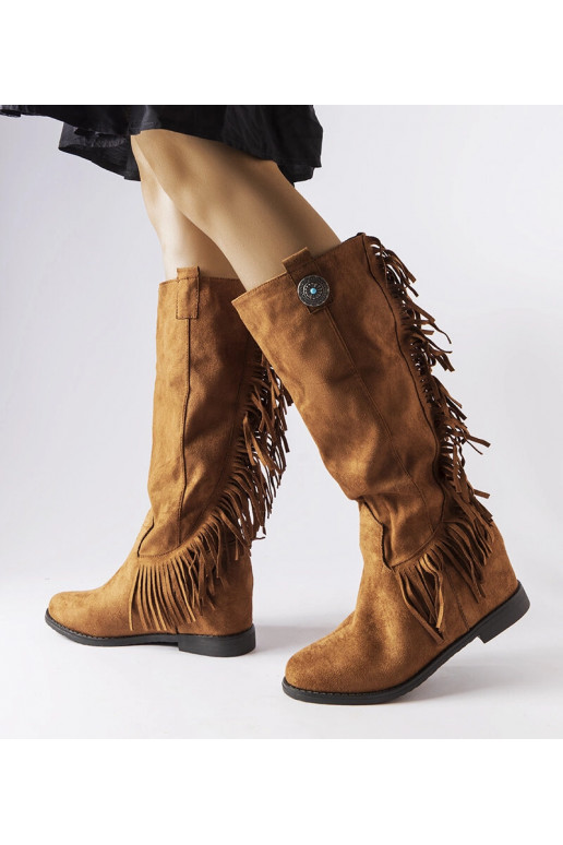 Braune Stiefel mit bezogenem...
