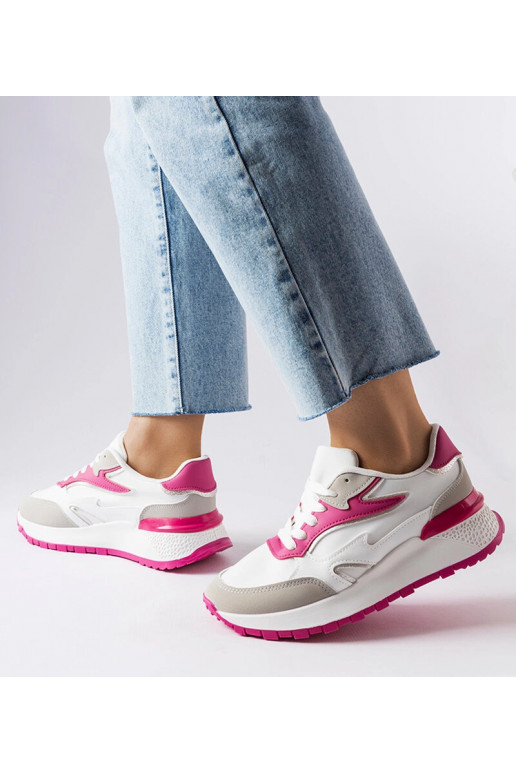 Weiße und rosa Sneaker Batilda
