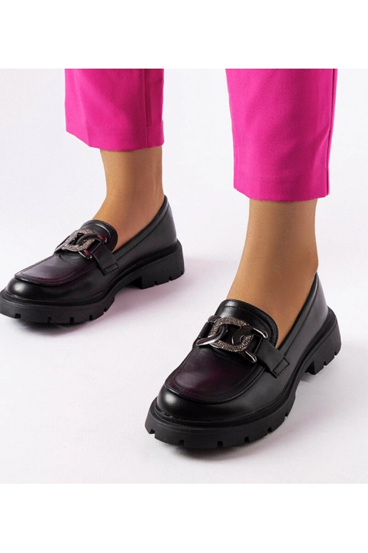 Schwarze elegante Loafer mit Zirkonen... Schwarze elegante Loafer mit Zirkonen...