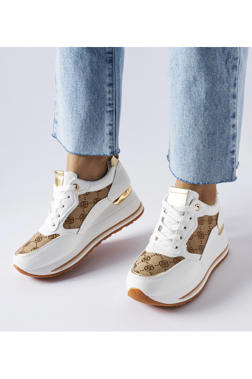 Weiße Keil-Sneaker mit Rouxi-Print