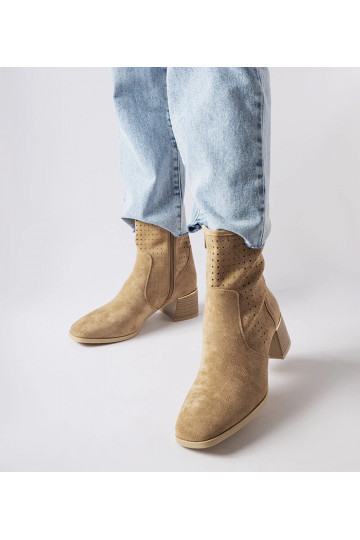 Beige Stiefeletten mit... 2