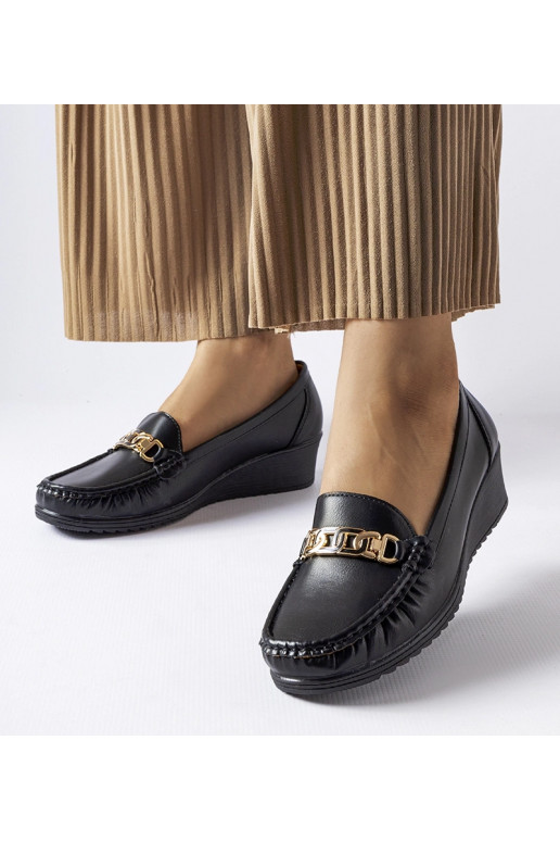 Schwarze Loafer mit Keilschnalle von... Schwarze Loafer mit Keilschnalle von...