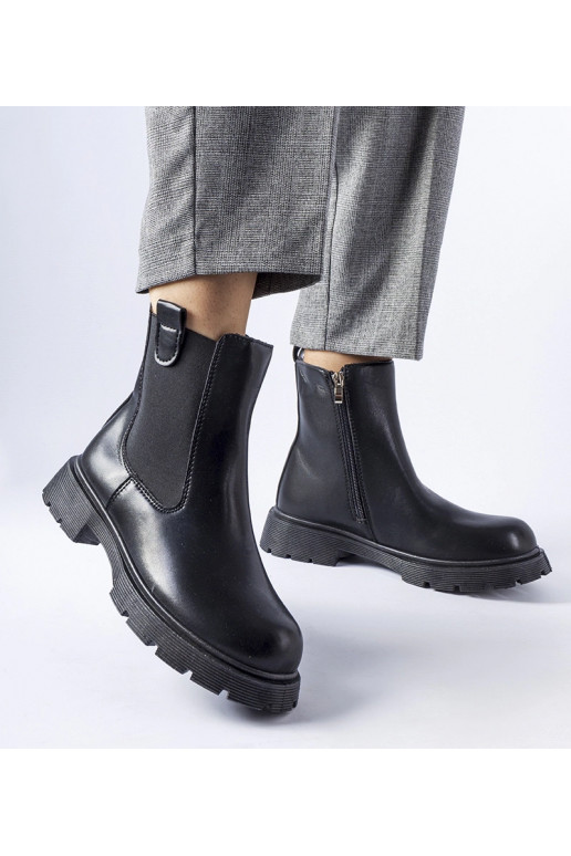 Schwarze klassische Stiefeletten...