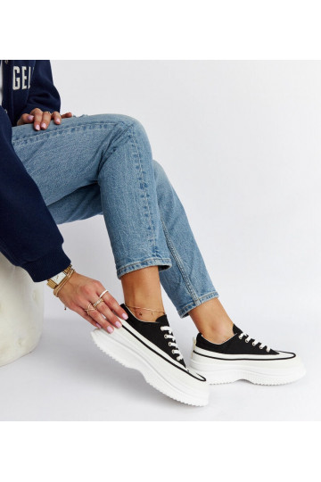 Schwarze Plateau-Sneakers... 2