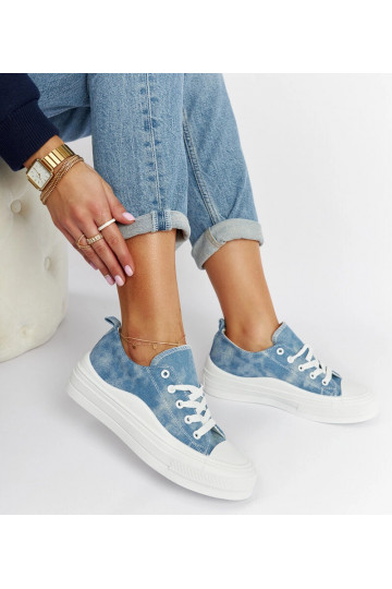 Blaue Blais Plateau-Sneakers