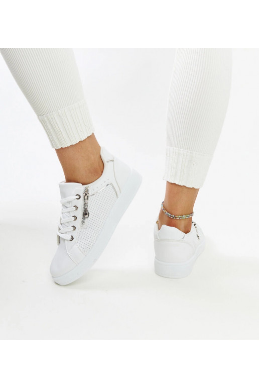 Weiße perforierte Sportschuhe Chiusi