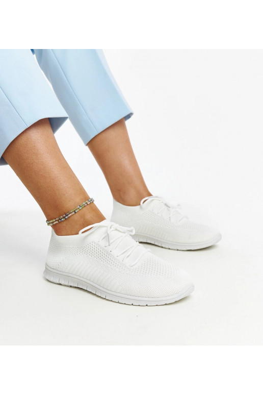 Sneakers Zahira aus weißem Stoff