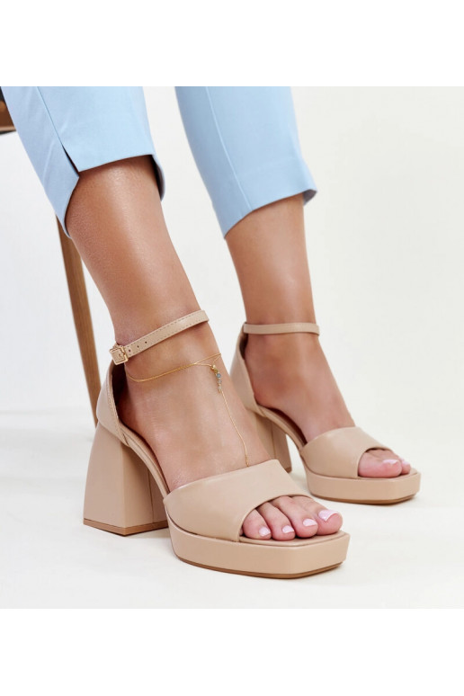 Vesna dunkelbeige High Heel Sandalen