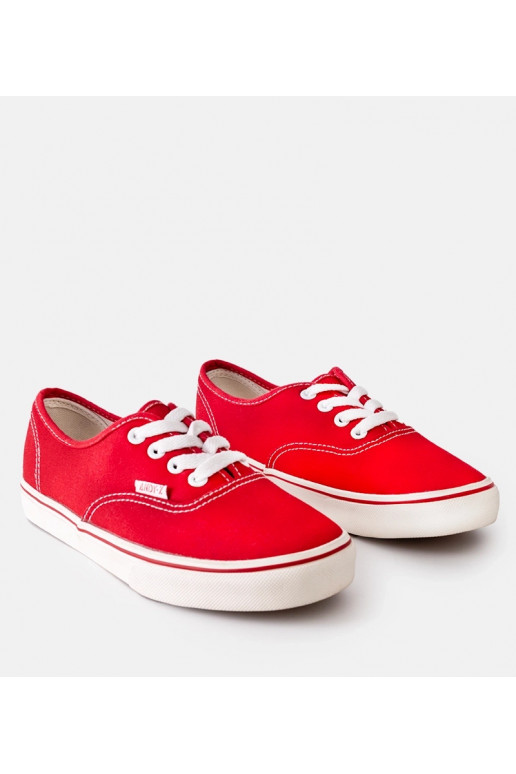 Rote Emall-Sneakers