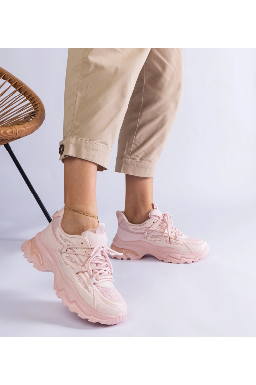 Rosa Sport-Sneaker mit massiver Sohle...