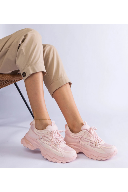 Rosa Sport-Sneaker mit massiver Sohle...