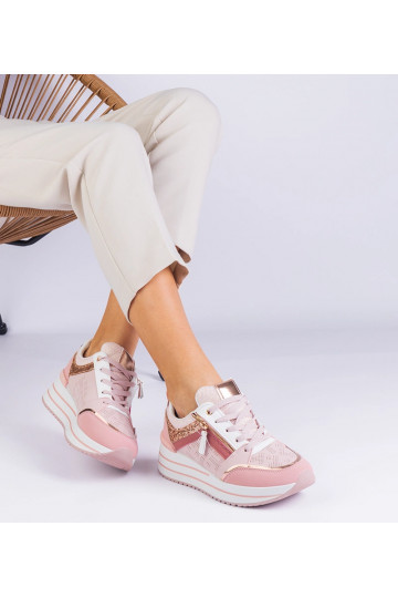 Rosa Plateau-Sportsneaker...