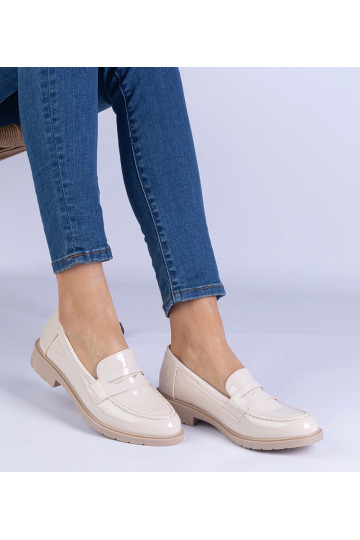 Beige Lackleder Damenschuhe...
