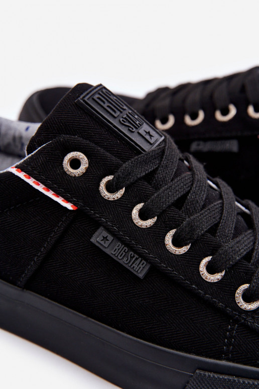 Niedrig für Männer  lässige Schuhe Big Star KK174002 schZuarze Farbe