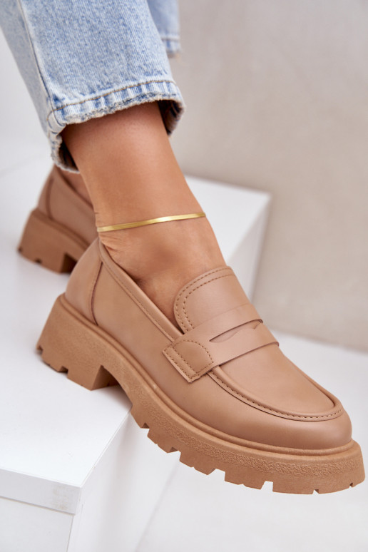 Mokassins für Damen aus Öko-Leder Beige Sendall