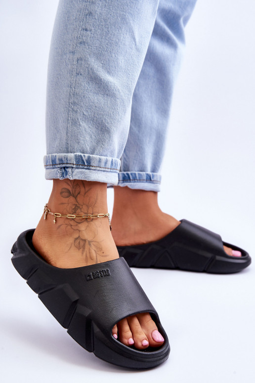  Damenhausschuhe mit Schaumstoff Big Star LL274594 schZuarze Farbe