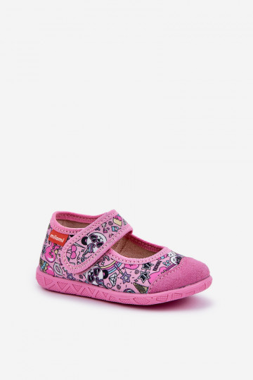 Milami Kinder-Slipper mit Klettverschluss IN Panda Bär rosa Farbe Esnia
