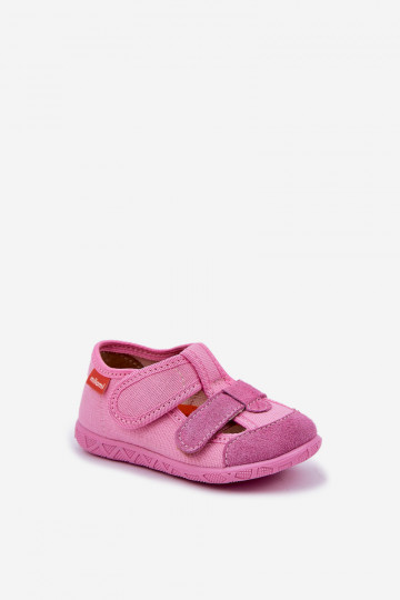 Milami Kinder-Slipper mit Klettverschluss rosa Farbe Reathiana