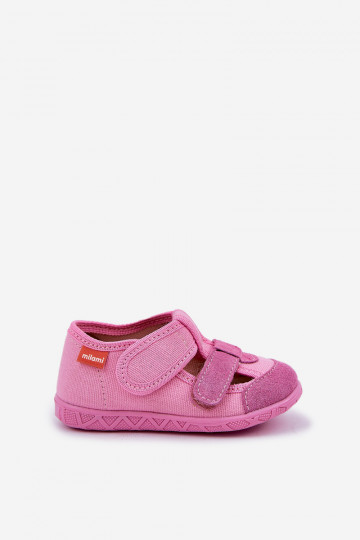 Milami Kinder-Slipper mit Klettverschluss rosa Farbe Reathiana 2