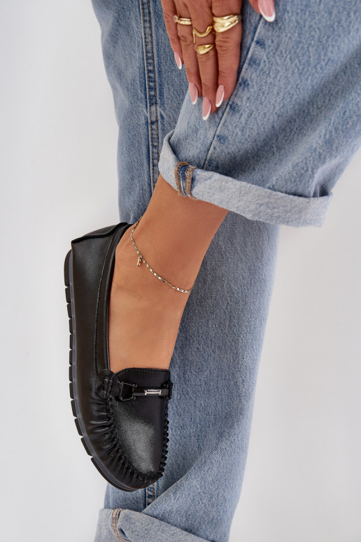 gleichschenklig Haut Mokassins mit Ornamenten S.Barski LR51-547 schZuarze Farbe gleichschenklig Haut Mokassins mit Ornamenten S.Barski LR51-547 schZuarze Farbe