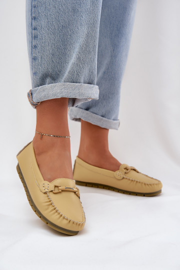 S.Barski LR51-547 gelbe flache Mokassins aus Leder mit Ornamenten 2