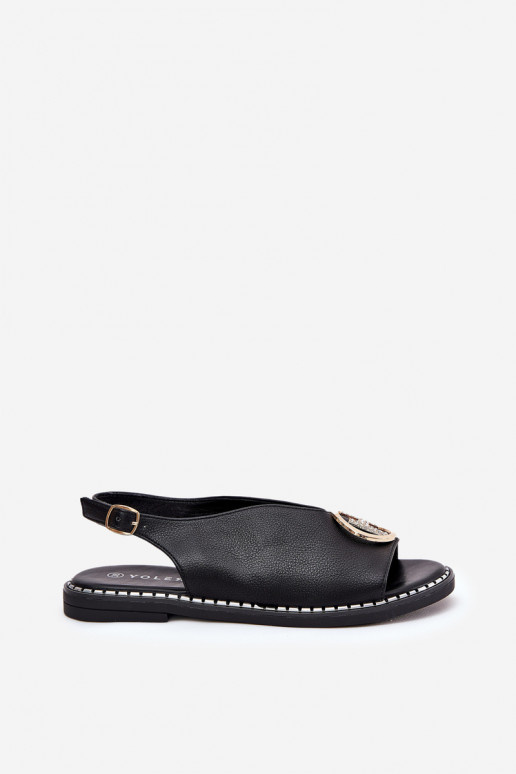 gleichschenklig Eleganter Stil Sandalen mit Ornamenten schZuarze Farbe Iseliria gleichschenklig Eleganter Stil Sandalen mit Ornamenten schZuarze Farbe Iseliria