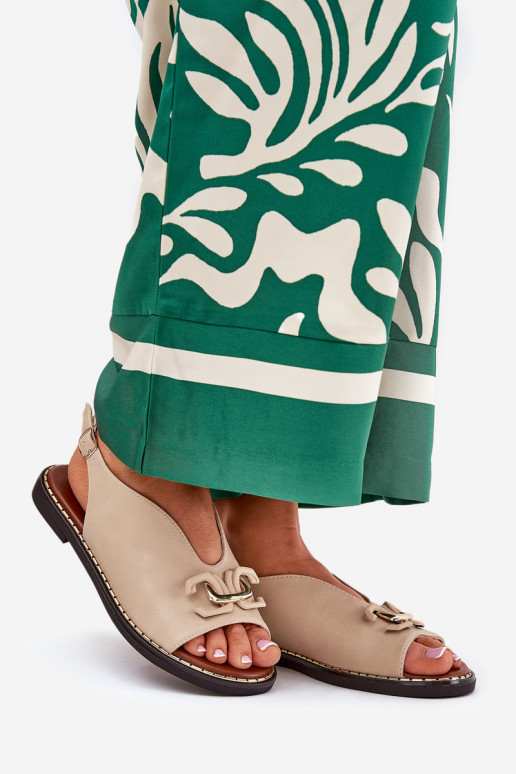 Sandalen mit breiten Absätzen mit Ornamenten aus Öko-Leder Beige Tillireta Sandalen mit breiten Absätzen mit Ornamenten aus Öko-Leder Beige Tillireta