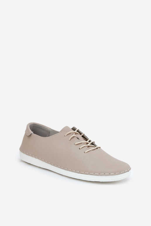 Schnürschuhe Z Ermöglichtturalnej Skóry D&A LR51-645 Beige