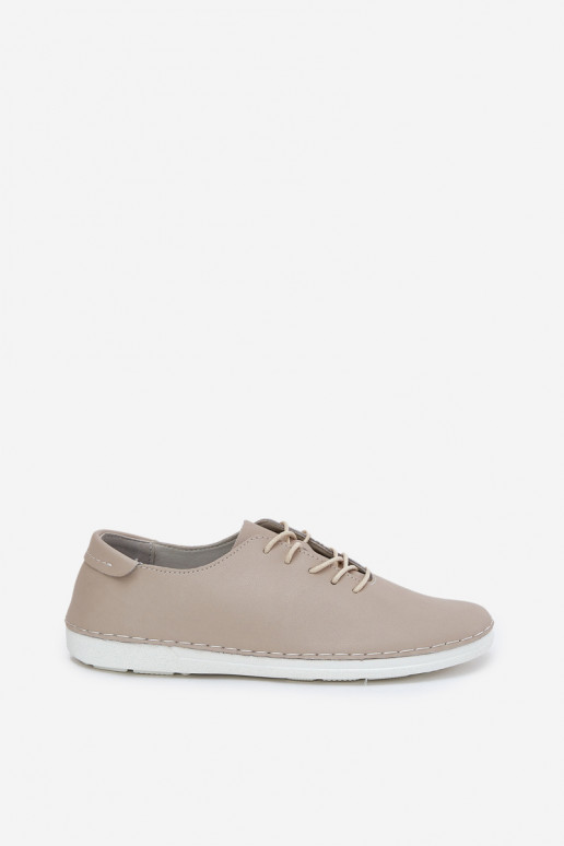 Schnürschuhe Z Ermöglichtturalnej Skóry D&A LR51-645 Beige