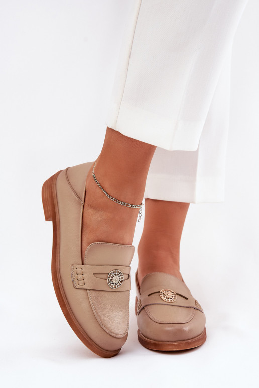 Eleganter Stil Mokassins für Damen Z Ermöglichtturalnej Skóry Vinceza 18100 Beige Eleganter Stil Mokassins für Damen Z Ermöglichtturalnej Skóry Vinceza 18100 Beige