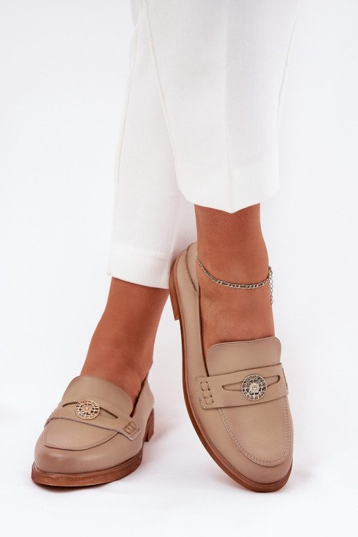 Eleganter Stil Mokassins für Damen Z Ermöglichtturalnej Skóry Vinceza 18100 Beige Eleganter Stil Mokassins für Damen Z Ermöglichtturalnej Skóry Vinceza 18100 Beige