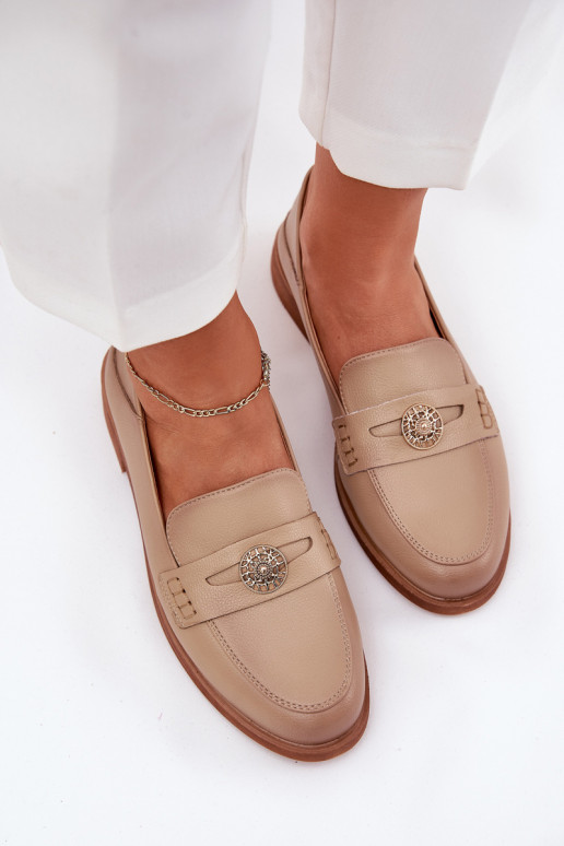 Eleganter Stil Mokassins für Damen Z Ermöglichtturalnej Skóry Vinceza 18100 Beige Eleganter Stil Mokassins für Damen Z Ermöglichtturalnej Skóry Vinceza 18100 Beige