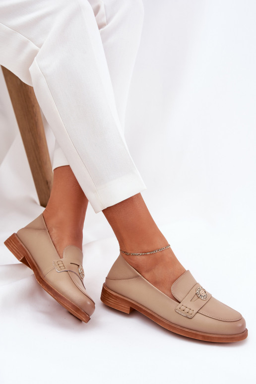 Eleganter Stil Mokassins für Damen Z Ermöglichtturalnej Skóry Vinceza 18100 Beige Eleganter Stil Mokassins für Damen Z Ermöglichtturalnej Skóry Vinceza 18100 Beige