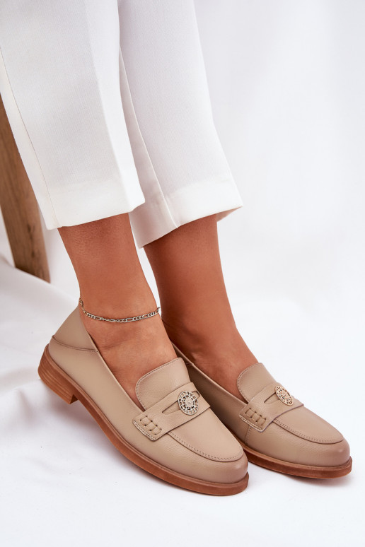 Eleganter Stil Mokassins für Damen Z Ermöglichtturalnej Skóry Vinceza 18100 Beige Eleganter Stil Mokassins für Damen Z Ermöglichtturalnej Skóry Vinceza 18100 Beige
