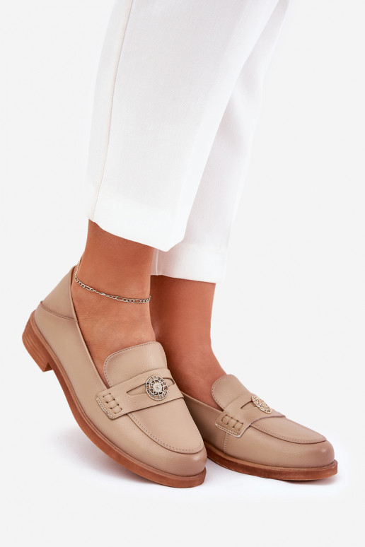 Eleganter Stil Mokassins für Damen Z Ermöglichtturalnej Skóry Vinceza 18100 Beige Eleganter Stil Mokassins für Damen Z Ermöglichtturalnej Skóry Vinceza 18100 Beige