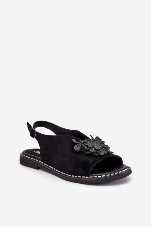 Damensandalen mit breiten Absätzen mit Ornamenten schZuarze Farbe Setorina Damensandalen mit breiten Absätzen mit Ornamenten schZuarze Farbe Setorina