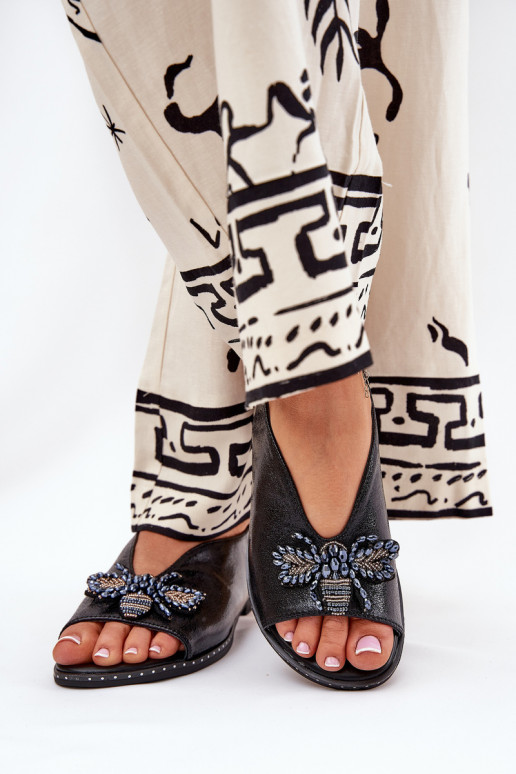 mit Glanz Damensandalen mit Ornamenten gleichschenklig schZuarze Farbe Russona mit Glanz Damensandalen mit Ornamenten gleichschenklig schZuarze Farbe Russona