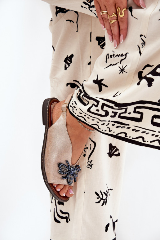 mit Glanz Damensandalen mit Ornamenten gleichschenklig roségoldene Farbe Russona mit Glanz Damensandalen mit Ornamenten gleichschenklig roségoldene Farbe Russona