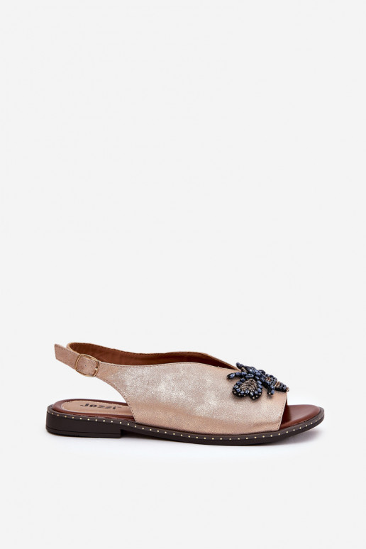 mit Glanz Damensandalen mit Ornamenten gleichschenklig roségoldene Farbe Russona mit Glanz Damensandalen mit Ornamenten gleichschenklig roségoldene Farbe Russona