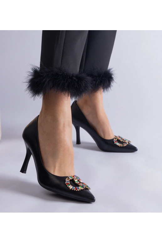 Schwarze High Heels mit bunten...