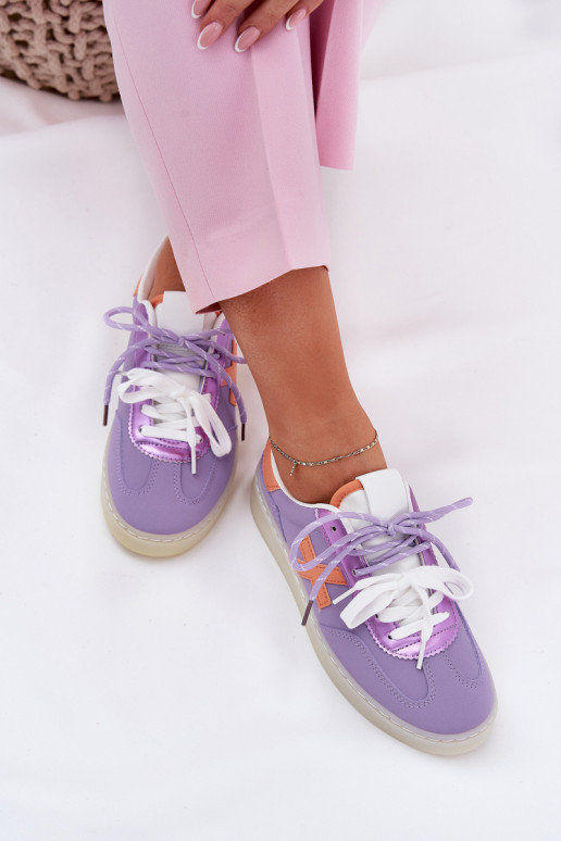 Niedrig Turnschuhe Feminin Violette Farbe Zelevelis