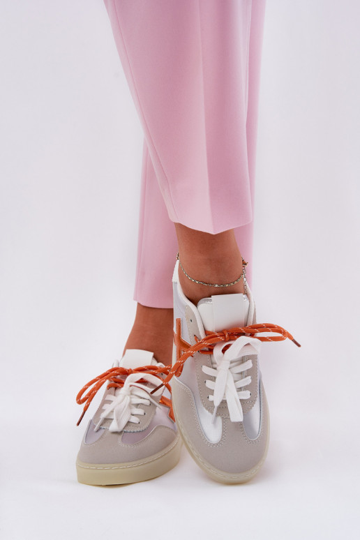 Niedrig Turnschuhe Feminin Silberfarbe Zelevelis