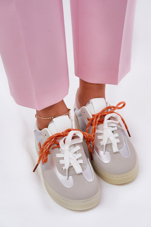 Niedrig Turnschuhe Feminin Silberfarbe Zelevelis