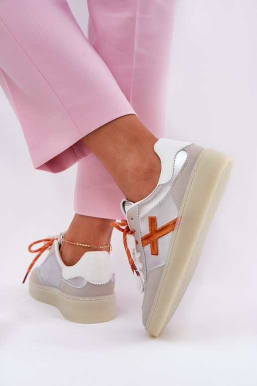 Niedrig Turnschuhe Feminin Silberfarbe Zelevelis