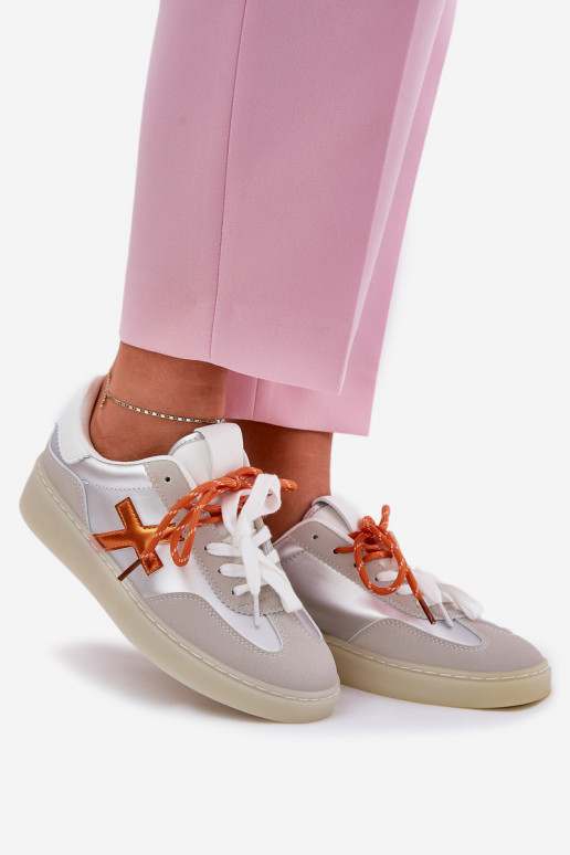 Niedrig Turnschuhe Feminin Silberfarbe Zelevelis