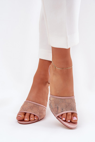 Dekoriert Hausschuhe mit dünnen Absätzen Szampańskie Ennoriel