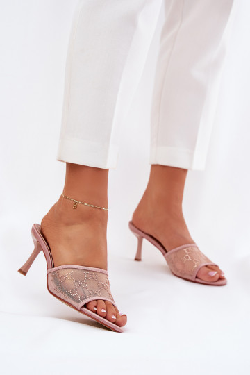 Dekoriert Hausschuhe mit dünnen Absätzen Szampańskie Ennoriel 2