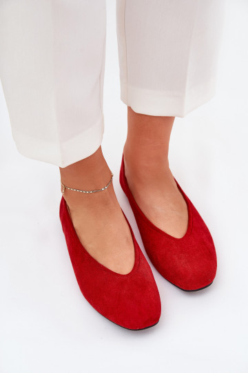 Klassisches Stilvollll Ballerinas Z aus Öko-INildlederu rote Farbe Osallin