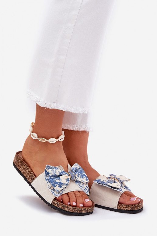 Feminin Hausschuhe mit Bändern mit einer Plattform blaue Farbe Lisandrea